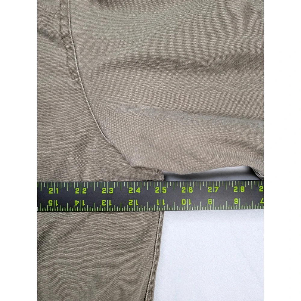 GAP Out-of-Doors Mens Medium Olive Grunge Field Jacket Leather Trim Plaid